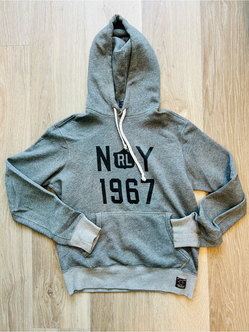 Polo Ralph Lauren NY Graphic Heather Gray Hoodie Sweatshirt
